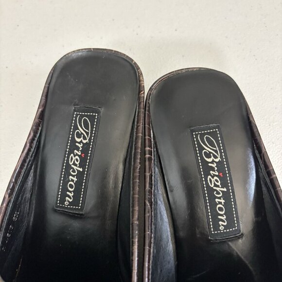 Brighton Karmen Leather Brown And Black Metal Buckle Slip On Loafer Size 6 - Picture 11 of 11